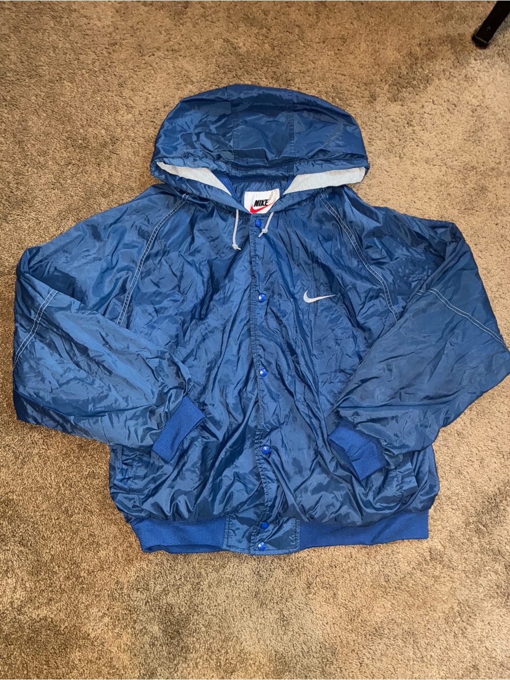 Nike Royal Blue Hooded Windbreaker Jacket